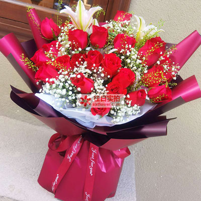 肇庆30朵红玫瑰百合，做你余生故事里的人
