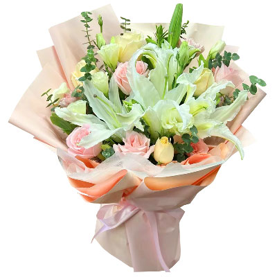 肇庆10朵玫瑰百合混搭，爱是难忘时刻